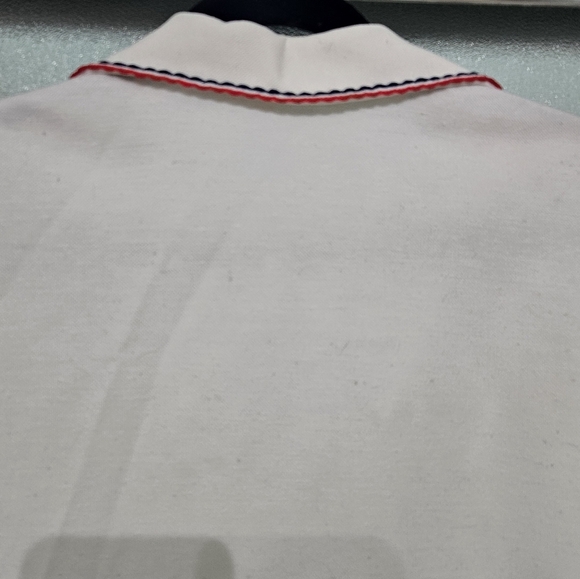 Vintage Ko Ko Knits White Knit Blazer with Red & Navy Trim Medium (8-10) - Picture 8 of 10